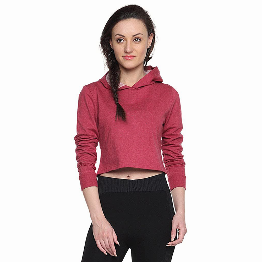 Bacca Sports Cotton Best Selling Women Crop Top Hoodie Professional Quality 100% Polyester Cotton Made Crop Top Hoodies For Women