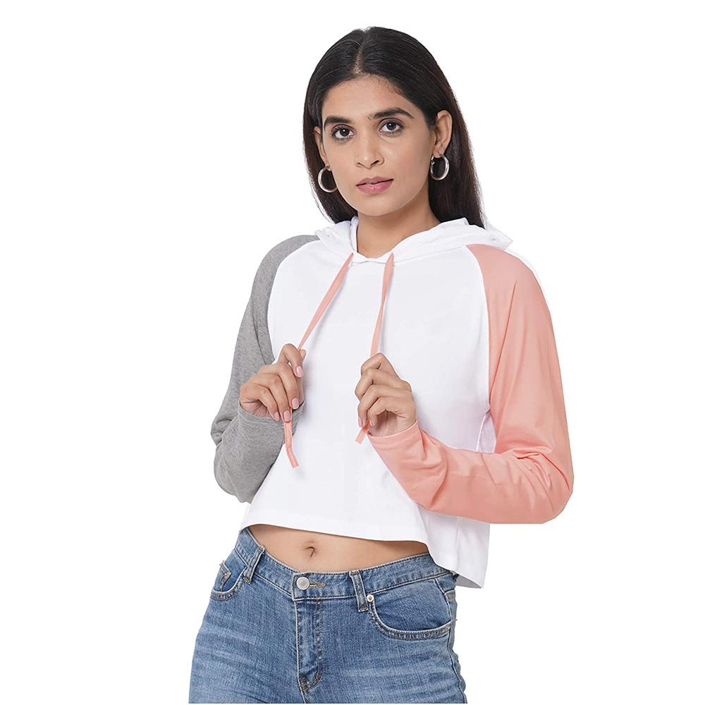 Bacca Sports Cotton Best Selling Women Crop Top Hoodie Professional Quality 100% Polyester Cotton Made Crop Top Hoodies For Women